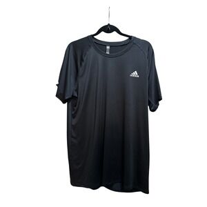 Adidas Mens Performance Training T-Shirt Black Short Sleeve Crew Neck Raglan L
